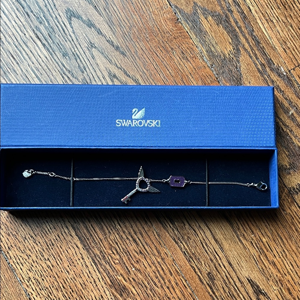 Swarovski Silver Bracelet with Purple Charm